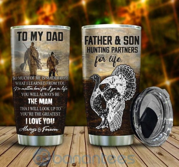 Gift For Dad Father And Son Turkey Hunting Tumbler Product Photo