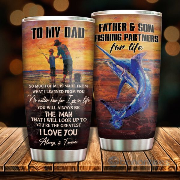 Gift For Dad Fishing Partners For Life Tumbler Product Photo