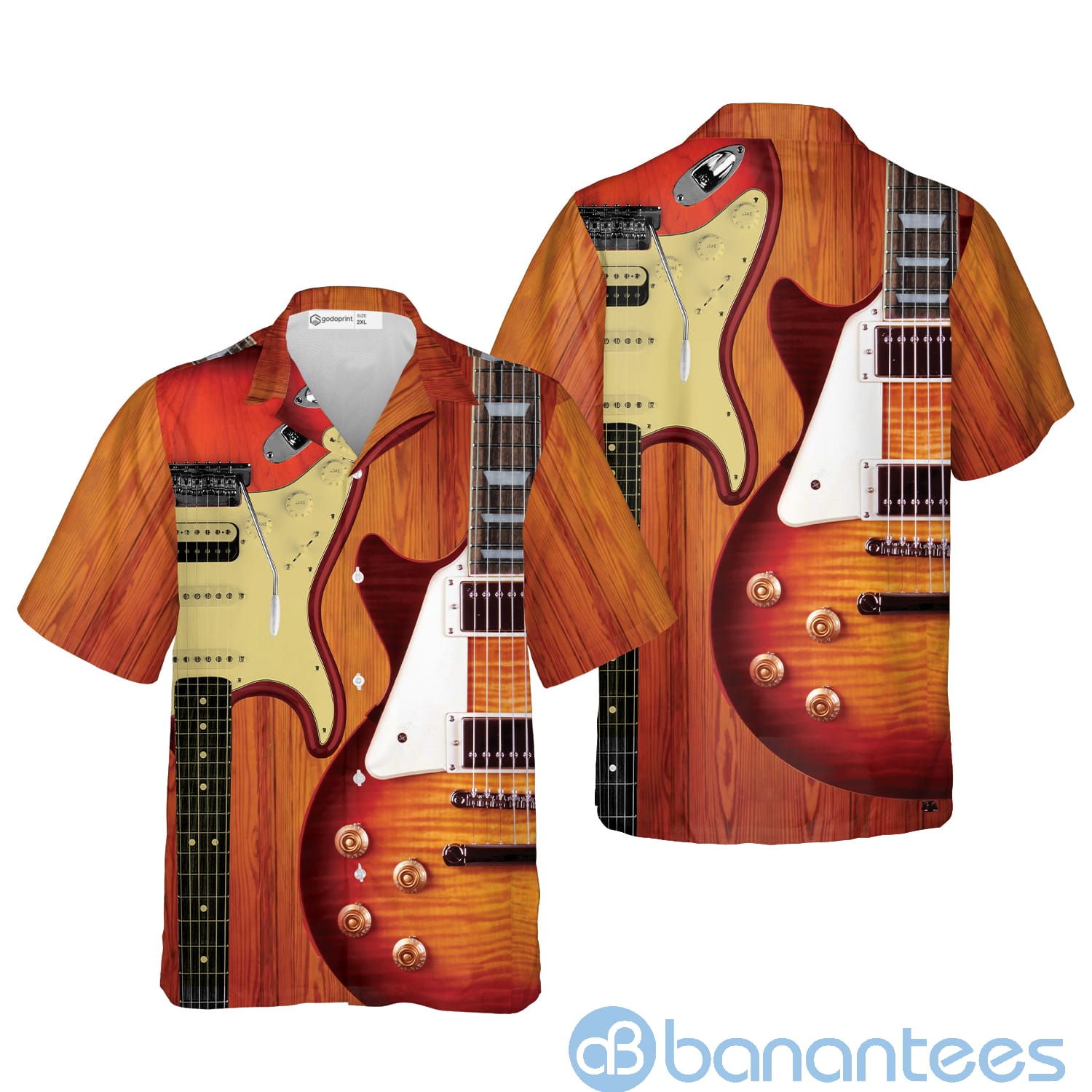 Godoprint Love Electric Bass Guitar Hawaiian Shirt