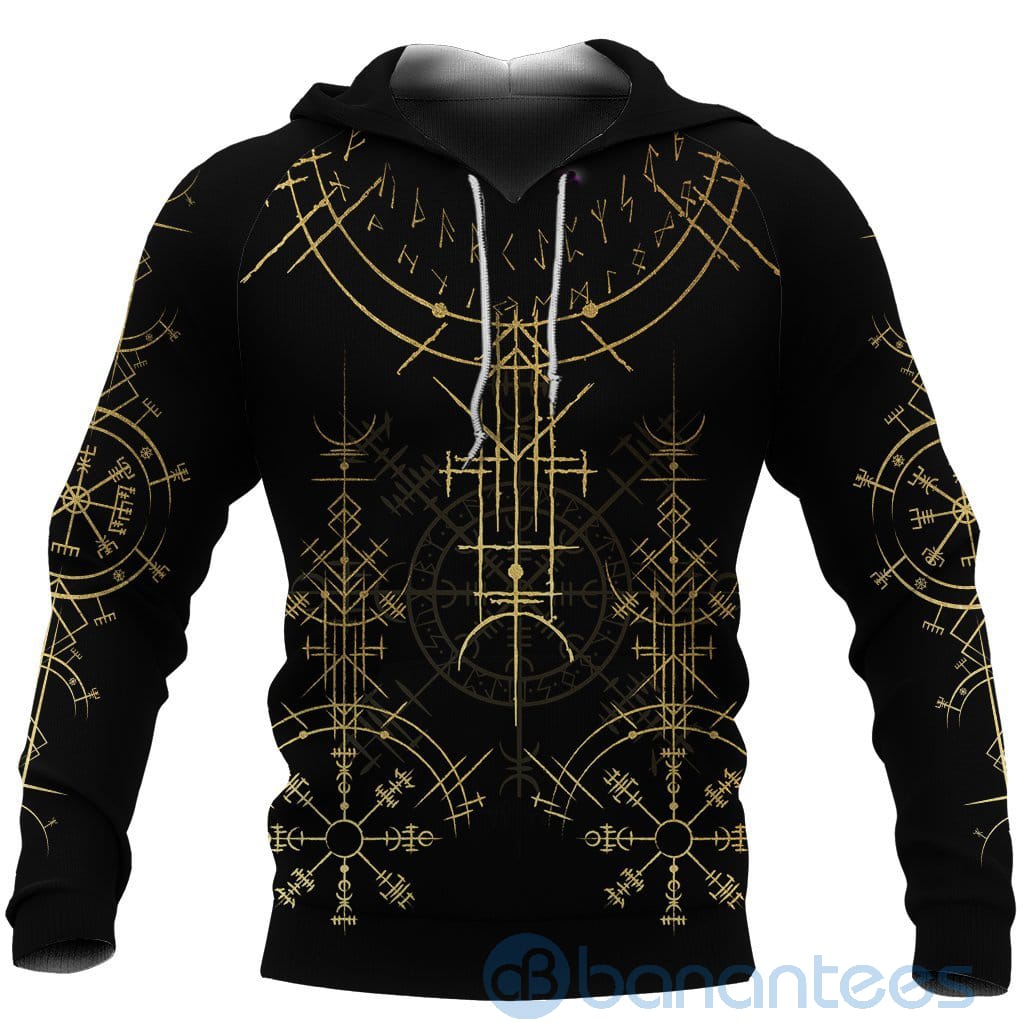 Gold Nordic Warrior Magic Ancient Viking All Over Printed 3D Hoodie