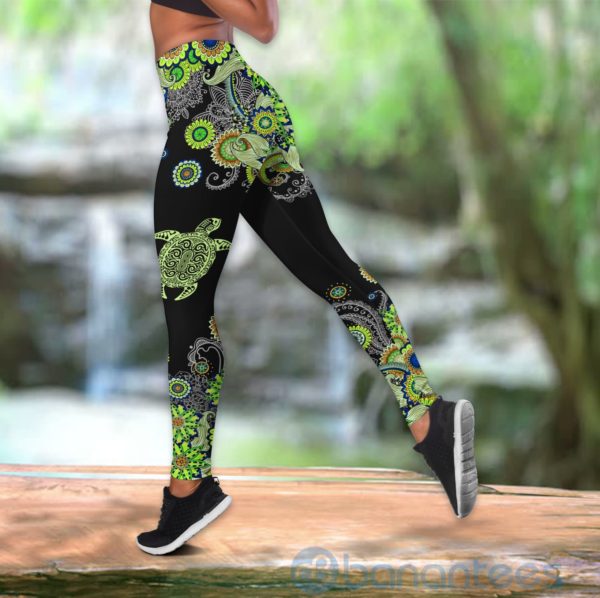 Green Sea Turtle Tank Top Legging Set Outfit Product Photo
