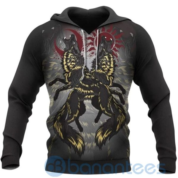 Hati and Skoll The Son Of Fenrir Viking Hoodie All Over Printed 3D Hoodie Product Photo