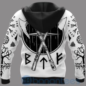 Hati and Skoll The Son Of Fenrir White Viking Hoodie All Over Printed 3D Hoodie Product Photo