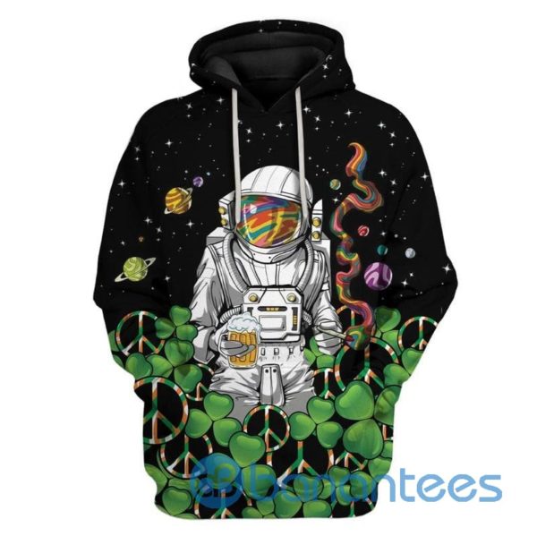 Hippie Astronaut St Patricks Day Over Print All Over Print Hoodie Product Photo