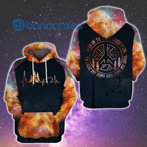 Hippie Camping And Into The Forest I Go To Lose My Mind And Find My Soul All Over Print Hoodie Product Photo
