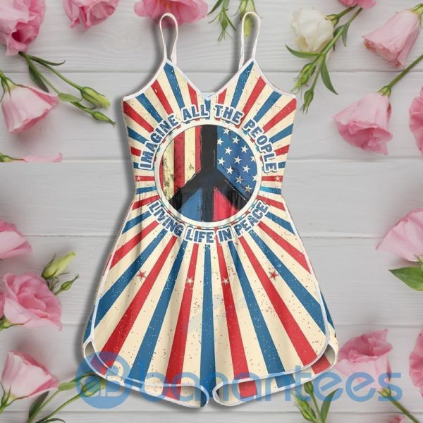 Hippie Imagine All The People Living Life In Peace Rompers For Women Product Photo