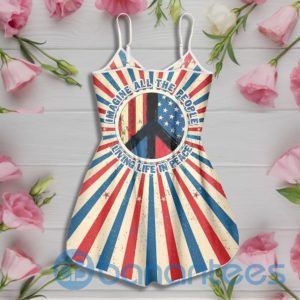 Hippie Imagine All The People Living Life In Peace Rompers For Women Product Photo