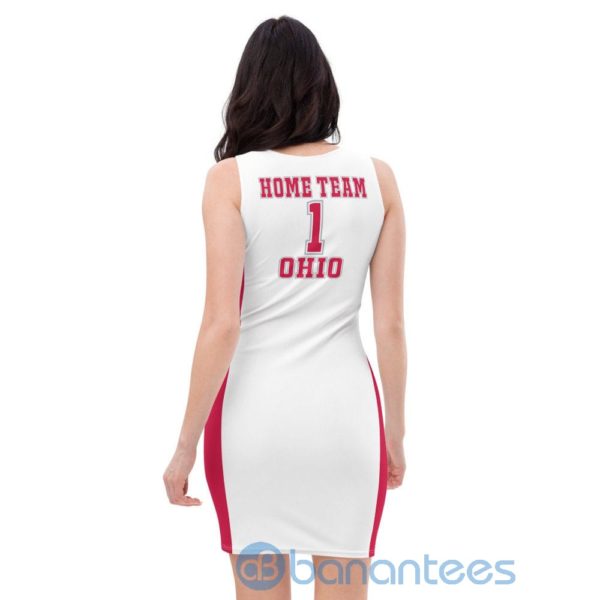 Hometeam Ohio 1 Baseball White Red Racerback Dress For Women Product Photo