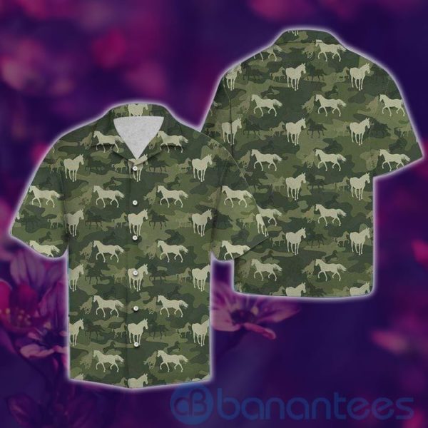 Horse Camo Tropical Hawaiian Shirt Product Photo