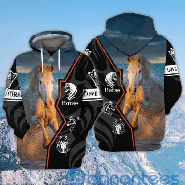 Horse White All Over Print 3D Hoodie Product Photo