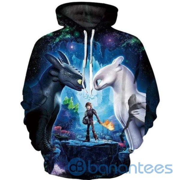 How To Train Your Dragon Lovers Hiccup Toothless And Girlfriend All Over Print 3D Hoodie Product Photo