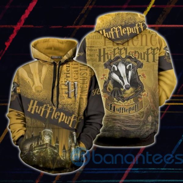 Hufflepuff Logo Harry Potter Houses All Over Print 3D Hoodie Product Photo