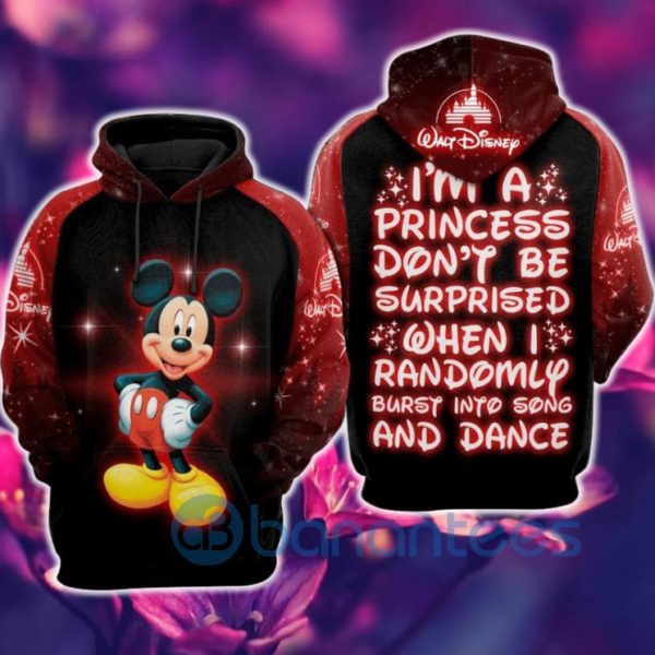I Am A Disney Princess Mickey Over Print All Over Print 3D Hoodie Product Photo