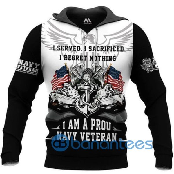 I Am A Proud Navy Veteran All Over Print 3D Hoodie Product Photo