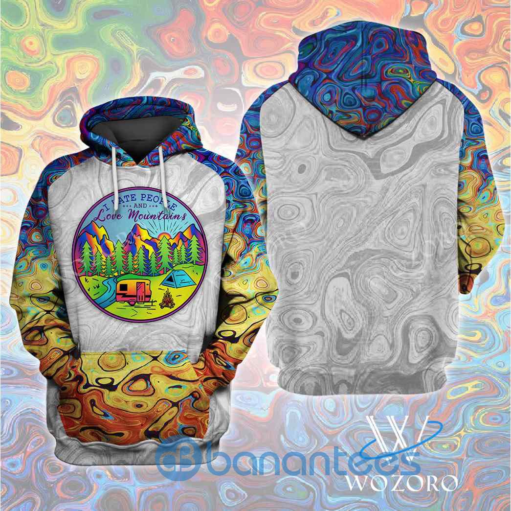 I Hate People And Love Mountains Camping All Over Print 3D Hoodie