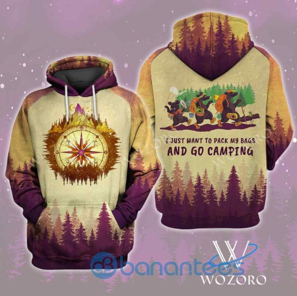 I Just Want To Pack My Bags And Go Camping Compass Camping All Over Print 3D Hoodie Product Photo