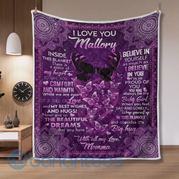 I Love You Mallory Butterfly Quilt Blanket Quilt Product Photo