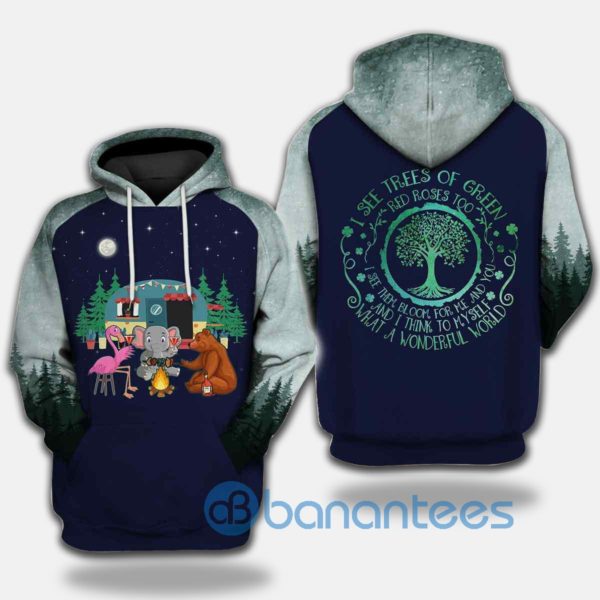 I See Trees Of Green Campfire Moon Camping All Over Print 3D Hoodie Product Photo