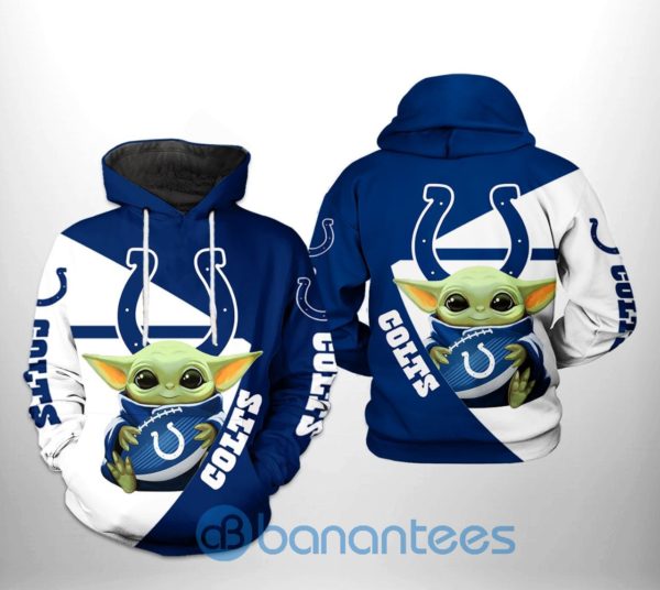 Indianapolis Colts NFL Baby Yoda Team 3D Printed Hoodie Product Photo