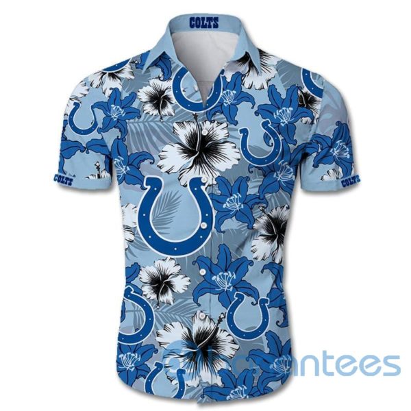Indianapolis Colts Tropical Flowers Short Sleeves Hawaiian Shirt Product Photo