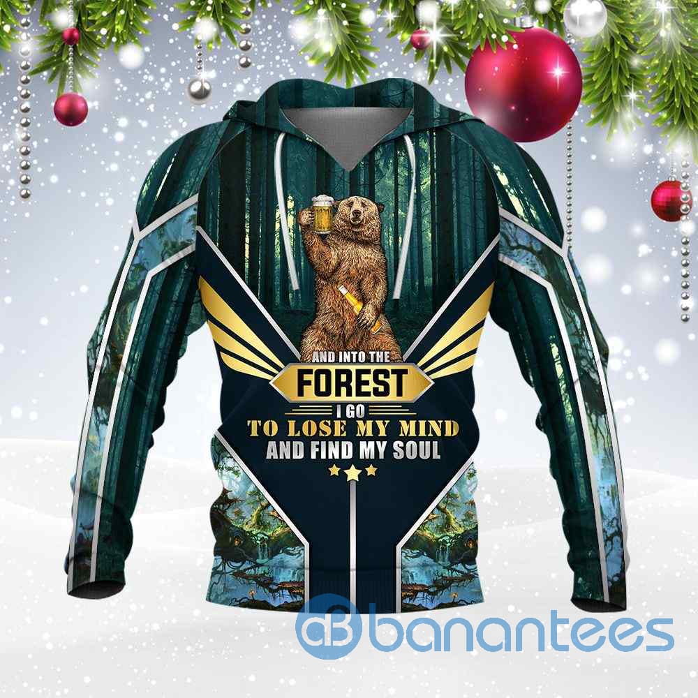 Into The Forest I Go To Lost My Mind And Find My Soul Bear All Over print 3D Zip Hoodie