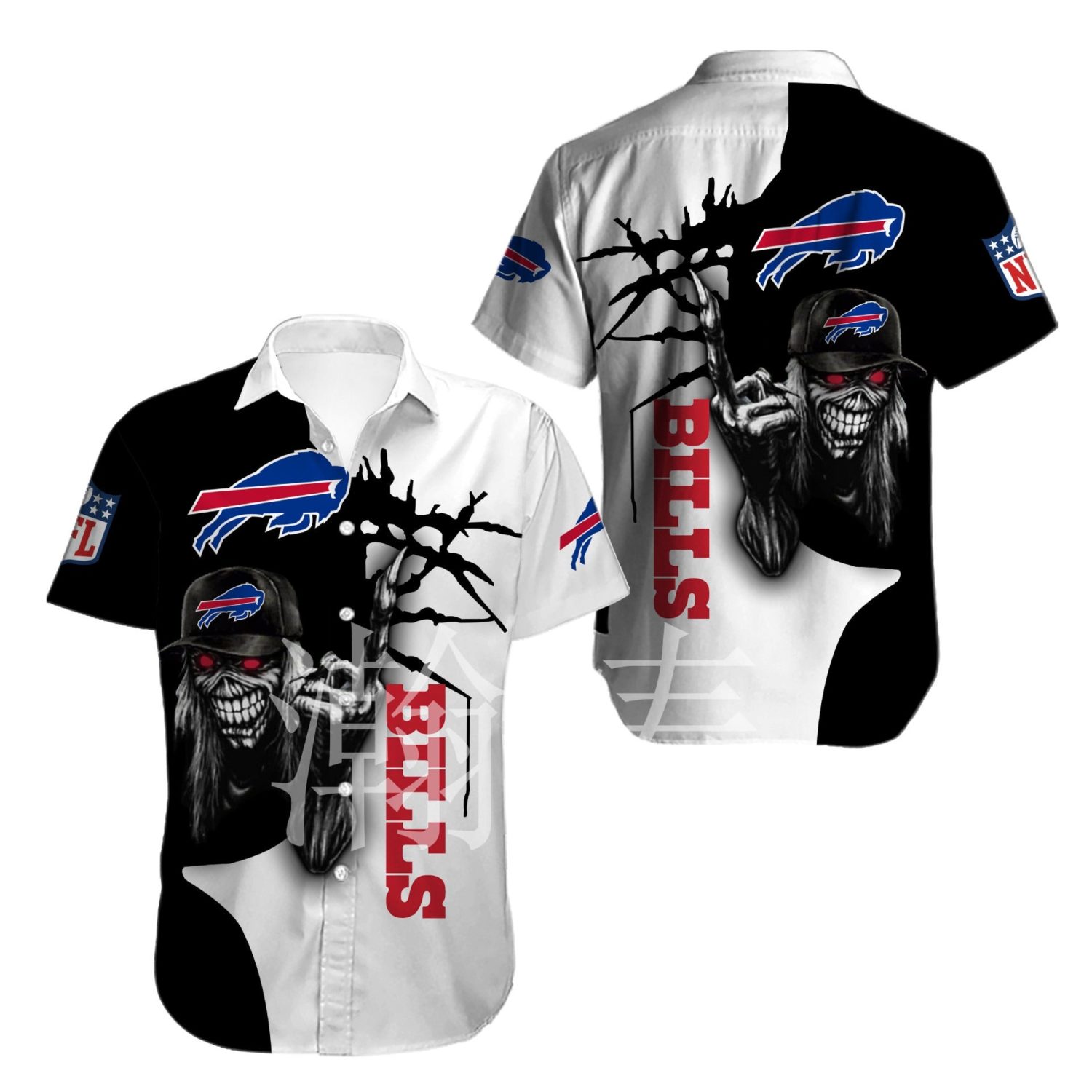 Iron Maiden Buffalo Bills Short Sleeves Hawaiian Shirt