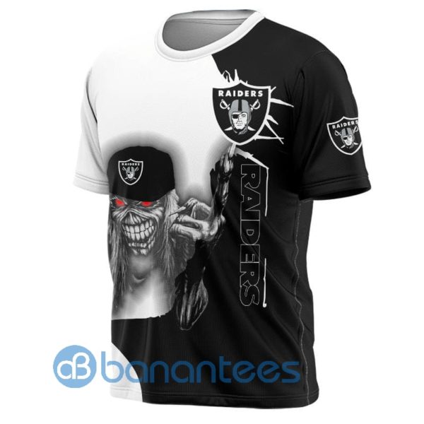 Iron Maiden Las Vegas Raiders Short Sleeves Full Printed 3D T Shirt Product Photo