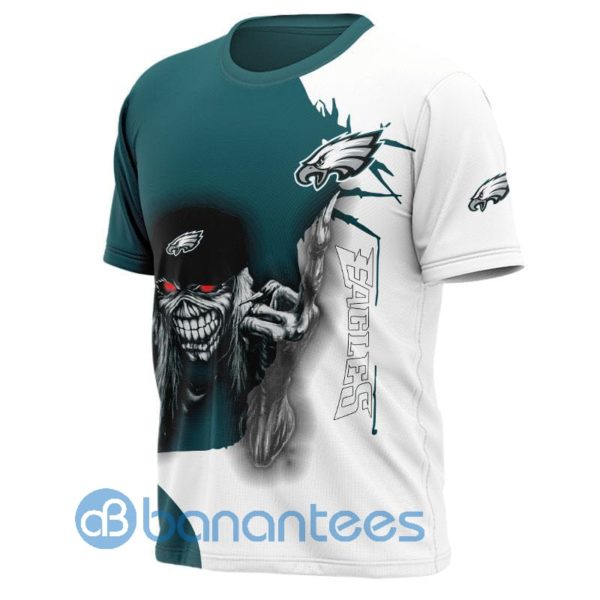 Iron Maiden Philadelphia Eagles Short Sleeves Full Printed 3D T Shirt Product Photo