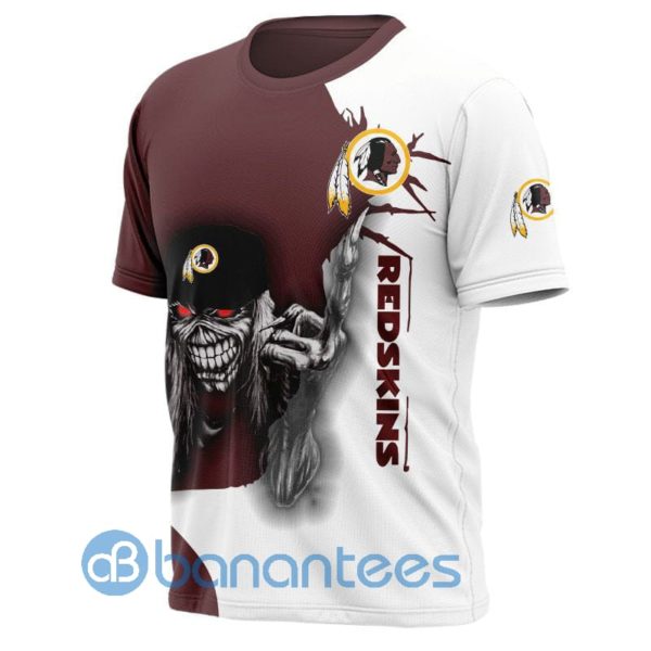 Iron Maiden Washington Redskins Short Sleeves Full Printed 3D T Shirt Product Photo