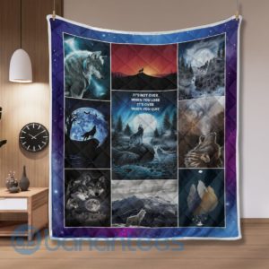 It's Not Over When You Lose It's Over When You Quit Wolf Quilt Blanket Quilt Product Photo