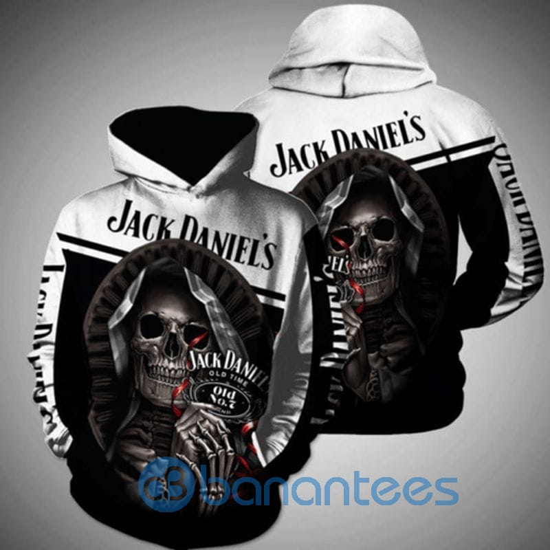 Jack Daniels Skull Hold Logo All Over Printed 3D Hoodie