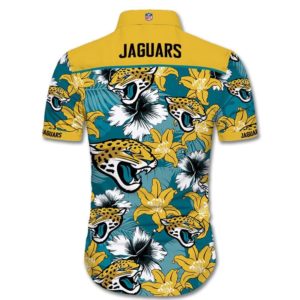Jacksonville Jaguars Tropical Flower Short Sleeve Hawaiian Shirt Product Photo