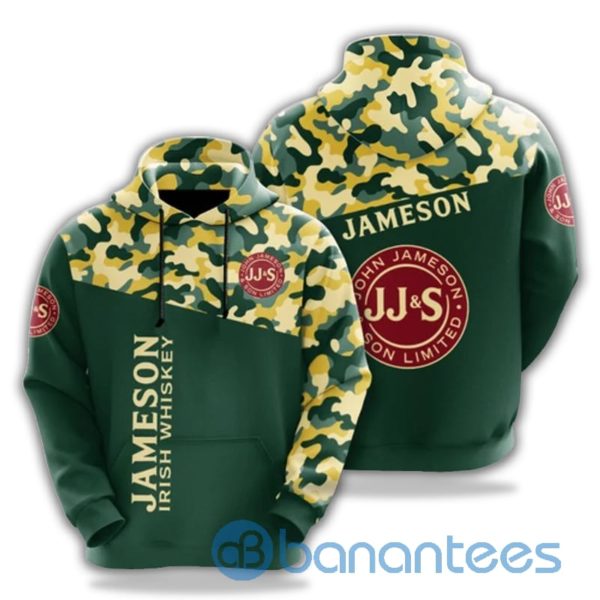 Jameson Irish Whiskey Camo Pattern 3D Hoodie Printed Product Photo