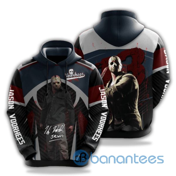 Jason Voorhees And Friday The 13Th Jason Voorhees Signature Design 3D All Over Printed Hoodie