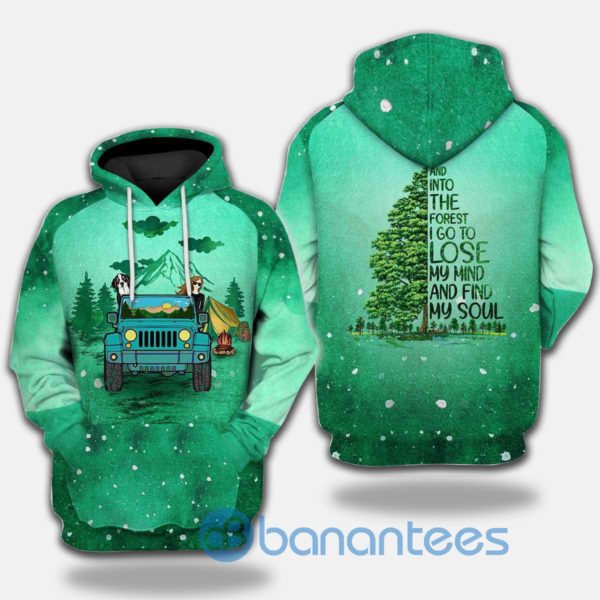 Jeep Girl Into Forest Camping Christmas Full Printed 3D Hoodie Product Photo