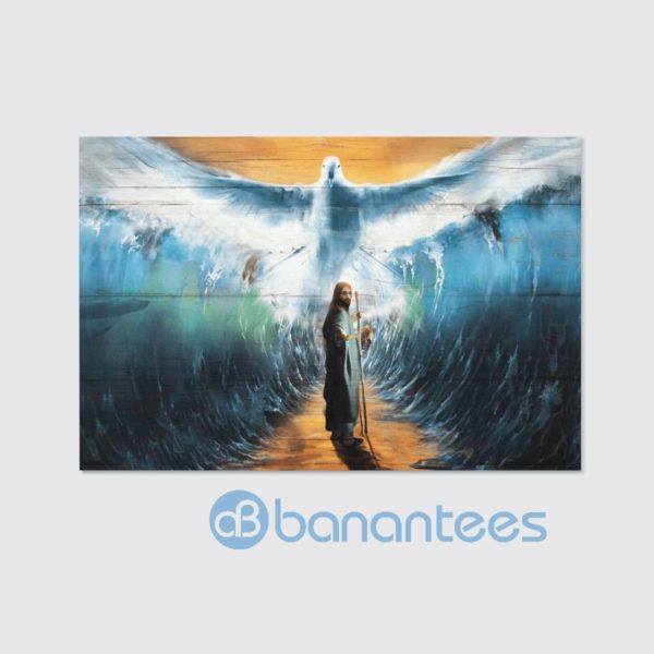 Jesus And Beautiful Dove In Wave Wall Art Canvas Product Photo