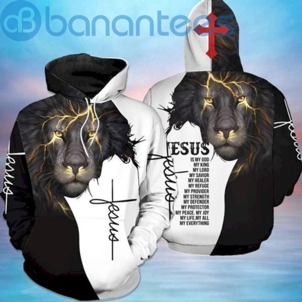 Jesus Lightning Lion Design All Over Printed 3D Hoodie Product Photo