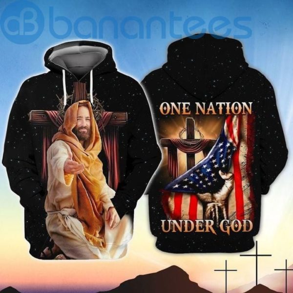 Jesus One Nation Under God Full Printing 3D Hoodie Product Photo
