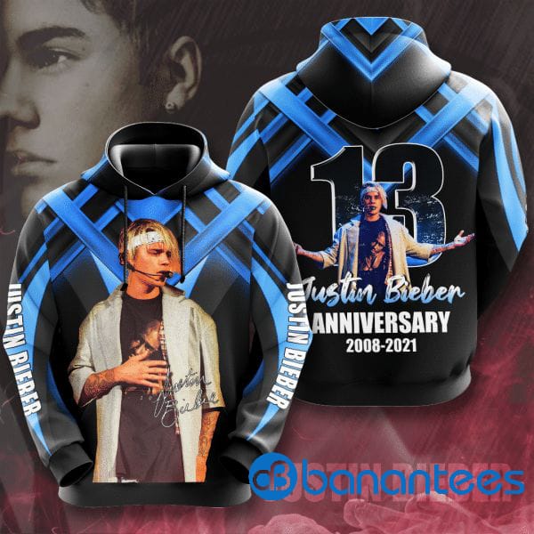 Justin Bieber 13Th Anniversary 2005 2021 Signature Design All Over Printed 3D Hoodie
