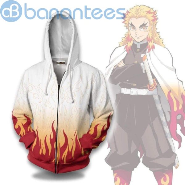 Kyojuro Cape Full Print 3D Zip Hoodie Anime Casual Cosplay Costume Product Photo