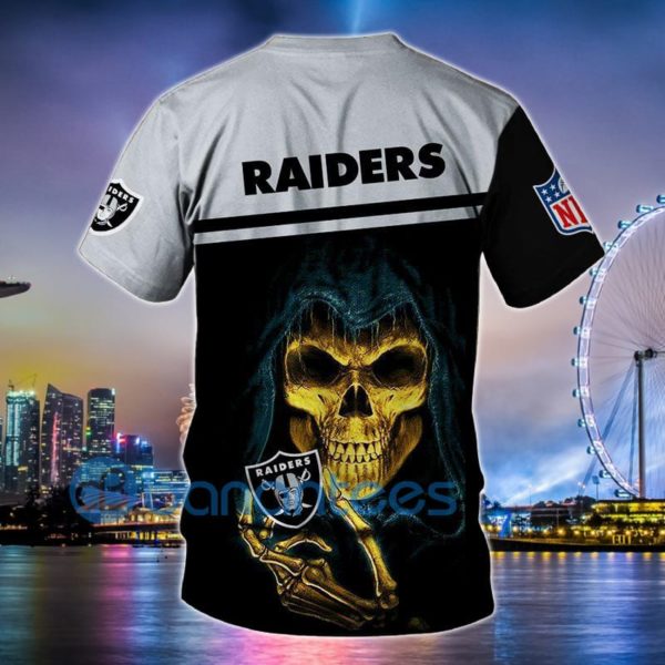 Las Vegas Raiders Tee Shirts Hand Skull 3D T Shirt Short Sleeves Product Photo