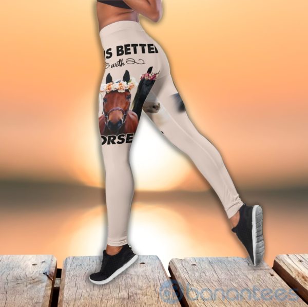 Life Is Better With Horses Tank Top Legging Set Outfit Product Photo