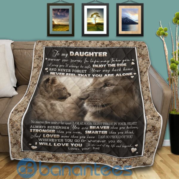 Lion Father And Baby Lion Dad And Daughter Quilt Blanket Quilt Product Photo