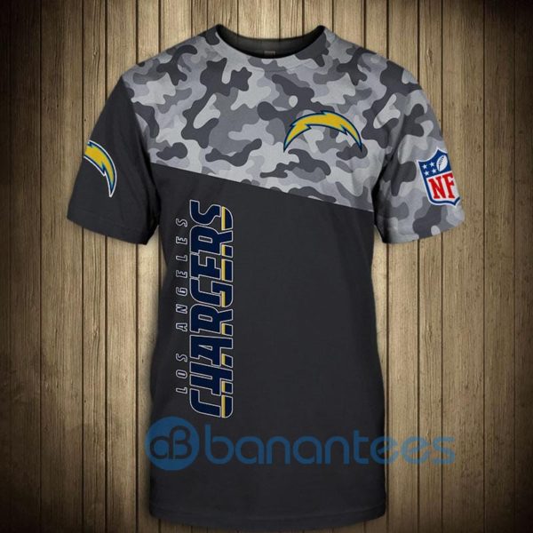 Los Angeles Chargers Military Short Sleeve 3D T Shirt Product Photo