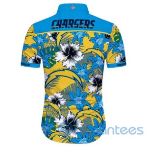 Los Angeles Chargers Tropical Flowers Short Sleeves Hawaiian Shirt Product Photo