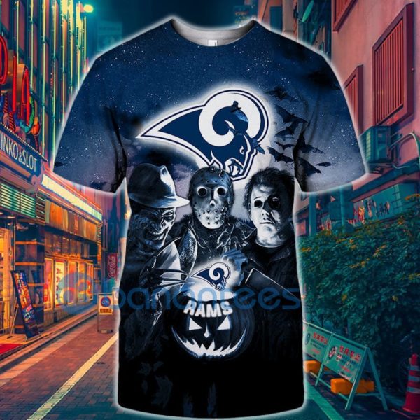 Los Angeles Rams Halloween Horror Night Full Printed 3D T Shirt Product Photo