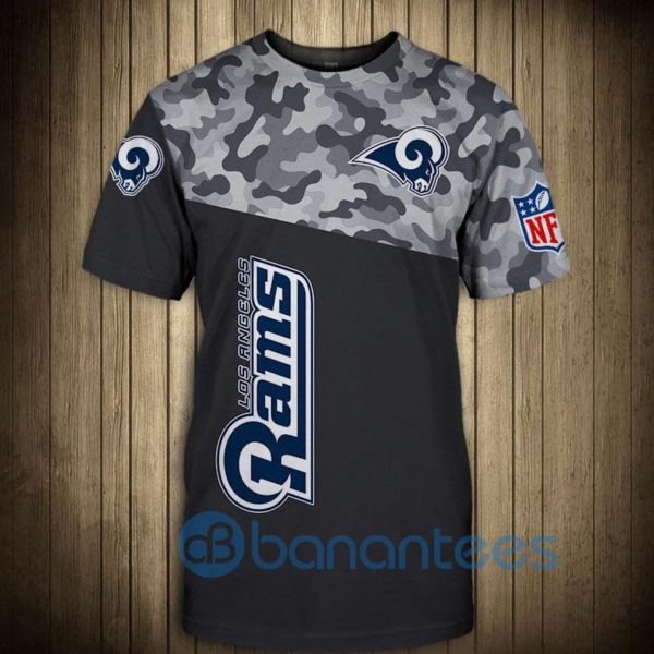 Los Angeles Rams Military Short Sleeve 3D T Shirt Product Photo