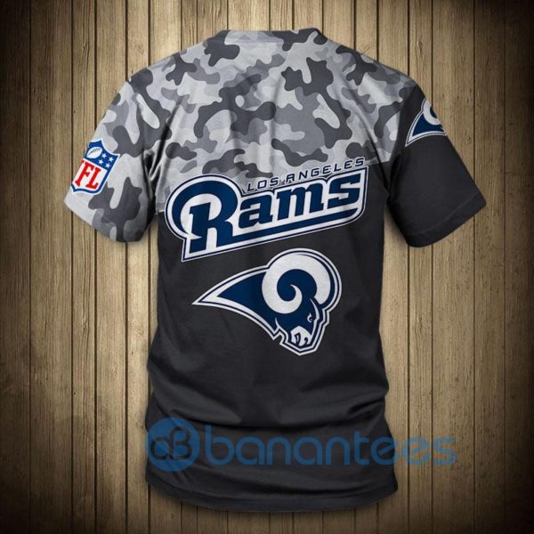 Los Angeles Rams Military Short Sleeve 3D T Shirt Product Photo