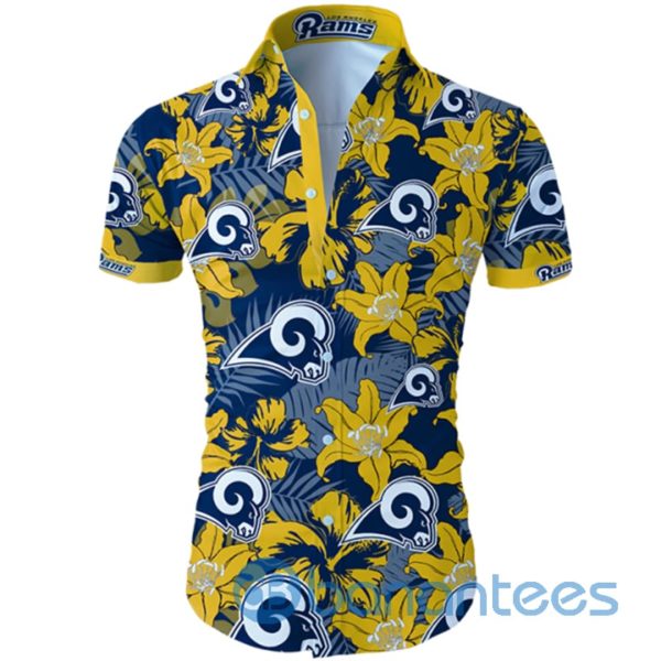 Los Angeles Rams Tropical Flower Short Sleeves Hawaiian Shirt Product Photo