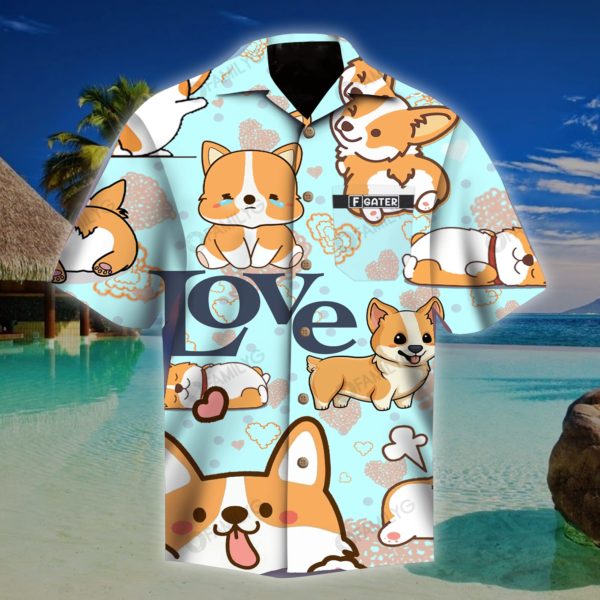 Love Corgi Pocket Hawaii Shirt Summer Hawaiian Product Photo